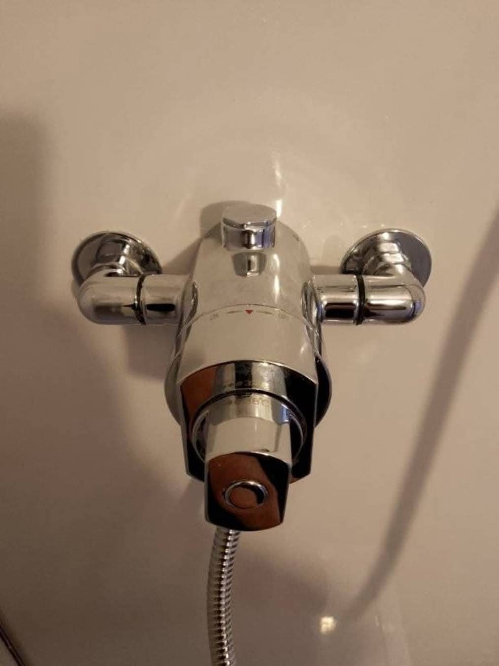 New chrome thermostatic shower valve fitted